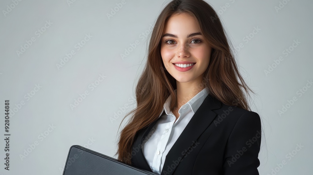 Confident young businesswoman in professional attire Confident young businesswoman in professional attire