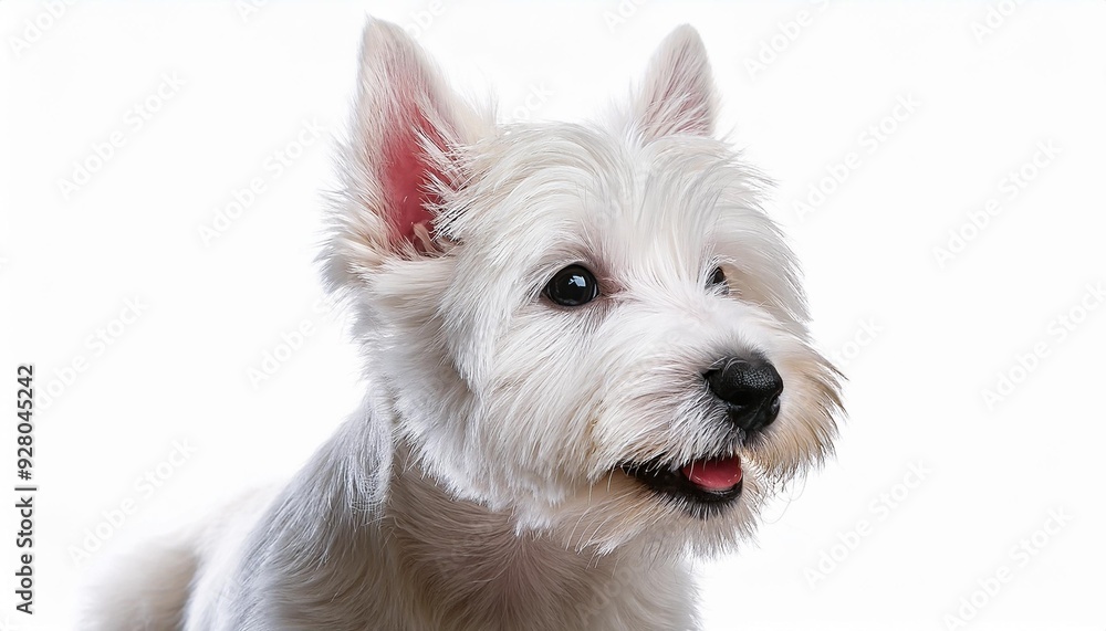 笑顔のウエスト・ハイランド・ホワイト・テリアの子犬のポートレート(Portrait of a smiling West Highland White Terrier puppy on white background)
笑顔のウエスト・ハイランド・ホワイト・テリアの子犬のポートレート(Portrait of a smiling West Highland White Terrier puppy on white background)
