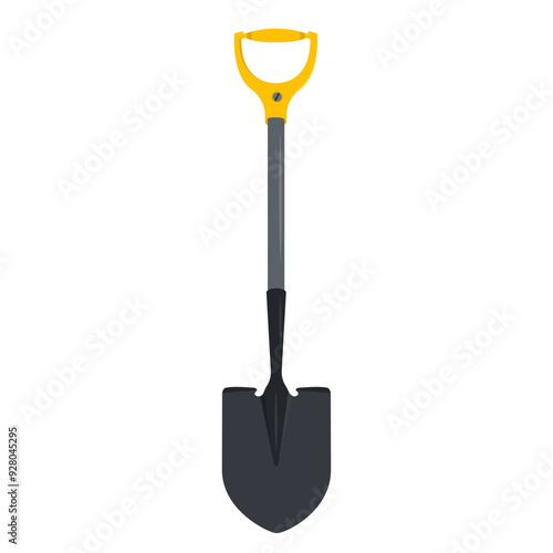 Shovel colored Icon with shades. Gardening tool.