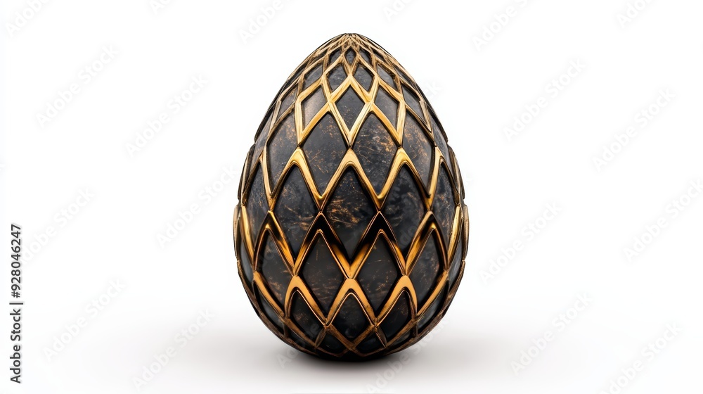 Decorative egg with intricate patterns and a striking contrast of colors, perfect for art and design themes. Decorative egg with intricate patterns and a striking contrast of colors, perfect for art and design themes.