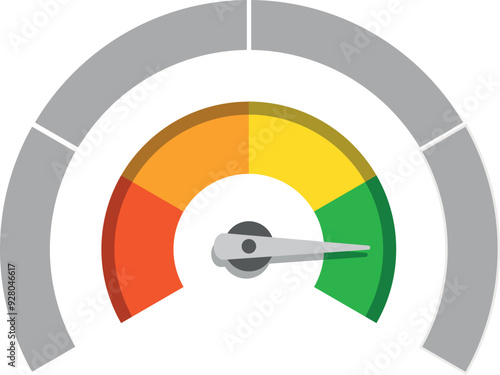 Color meter template. Round arrow gauge indicator