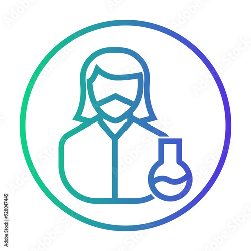 researcher profile Line Gradient Icon