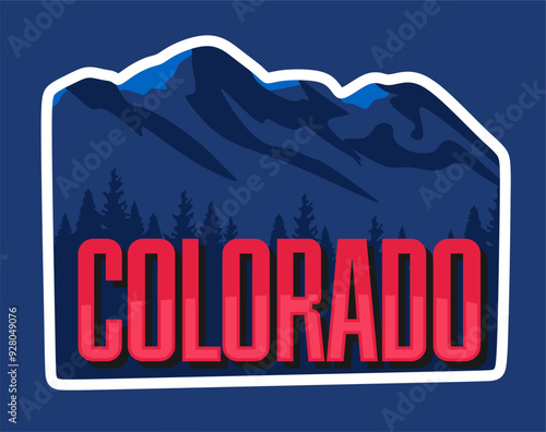 state of colorado united states on a blue background