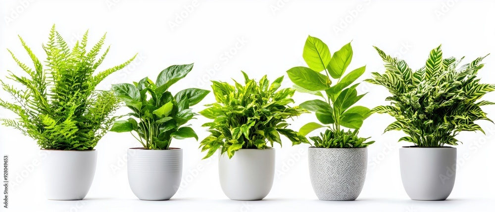 A collection of vibrant green potted plants arranged beautifully, showcasing various leafy textures and styles. A collection of vibrant green potted plants arranged beautifully, showcasing various leafy textures and styles.