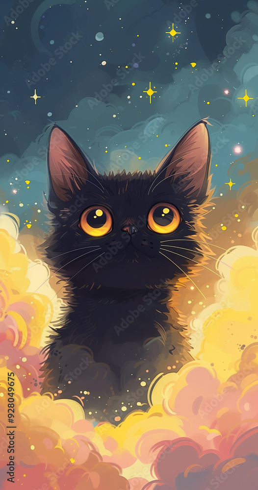 Fototapeta premium cat on the moon