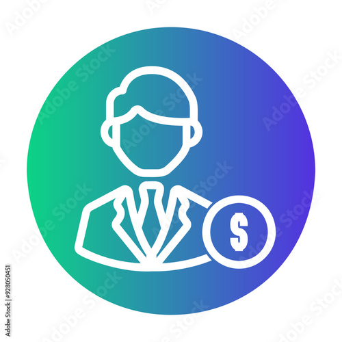 bank teller profile Gradient icon
