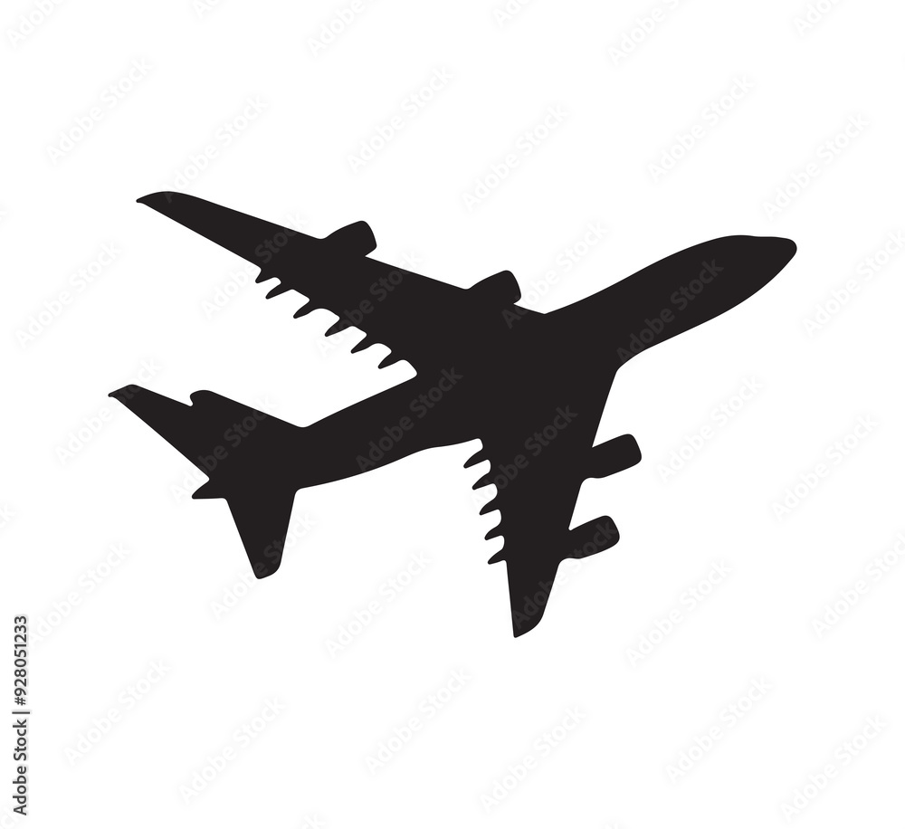 silhouette of a jet airplane silhouette of a jet airplane
