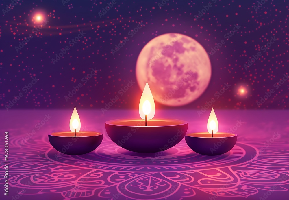 Colorful Happy Diwali festival backdrop with bokeh lights, oil lamp, flower on red background Colorful Happy Diwali festival backdrop with bokeh lights, oil lamp, flower on red background