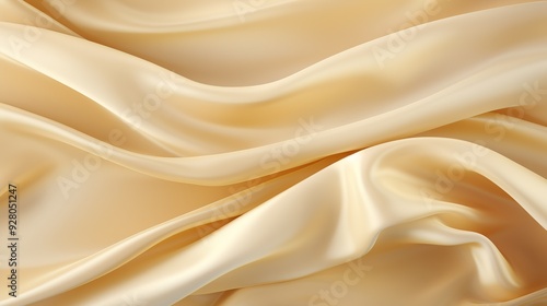 Smooth, flowing beige silk fabric with soft folds.