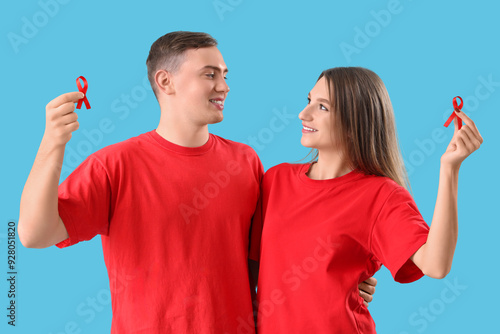 Young man and woman with re...