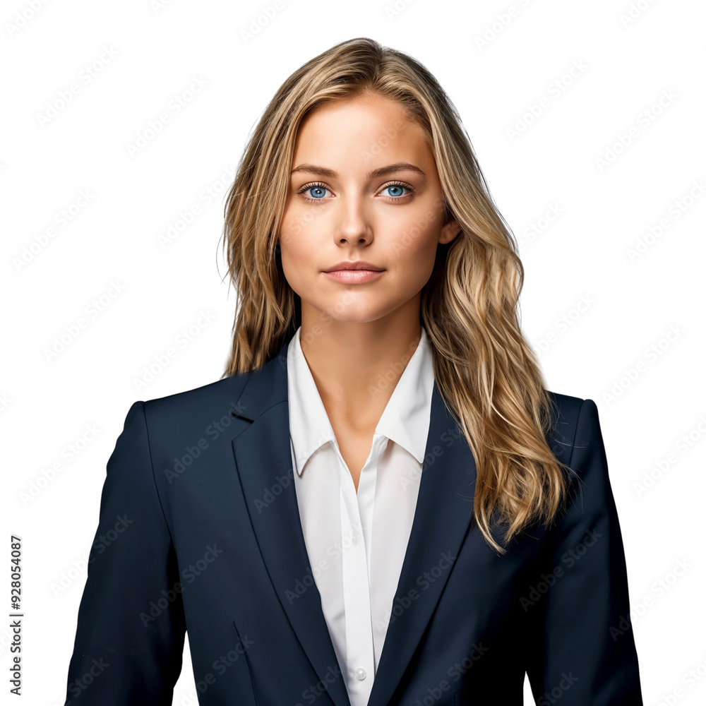 Portrait of a smiling businesswoman, a professional and confident woman in suit, isolated on transparent background Portrait of a smiling businesswoman, a professional and confident woman in suit, isolated on transparent background