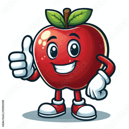 Wallpaper Mural red apple cartoon character Torontodigital.ca