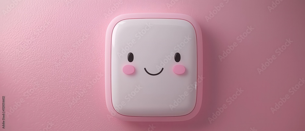 whimsical smart thermostat adjusting the temperature with a smile whimsical smart thermostat adjusting the temperature with a smile