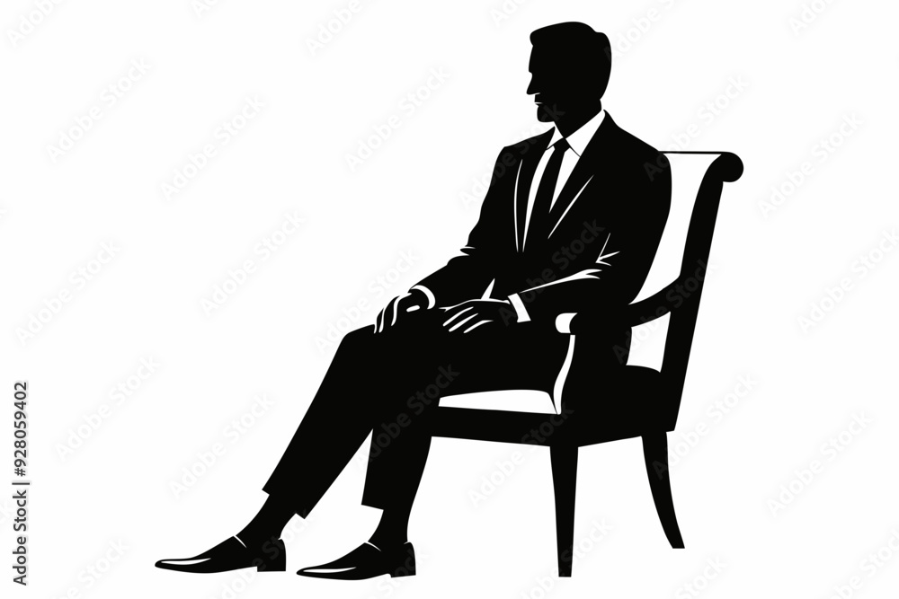 A Professional business man sitting on chair silhouette vector illustration
A Professional business man sitting on chair silhouette vector illustration