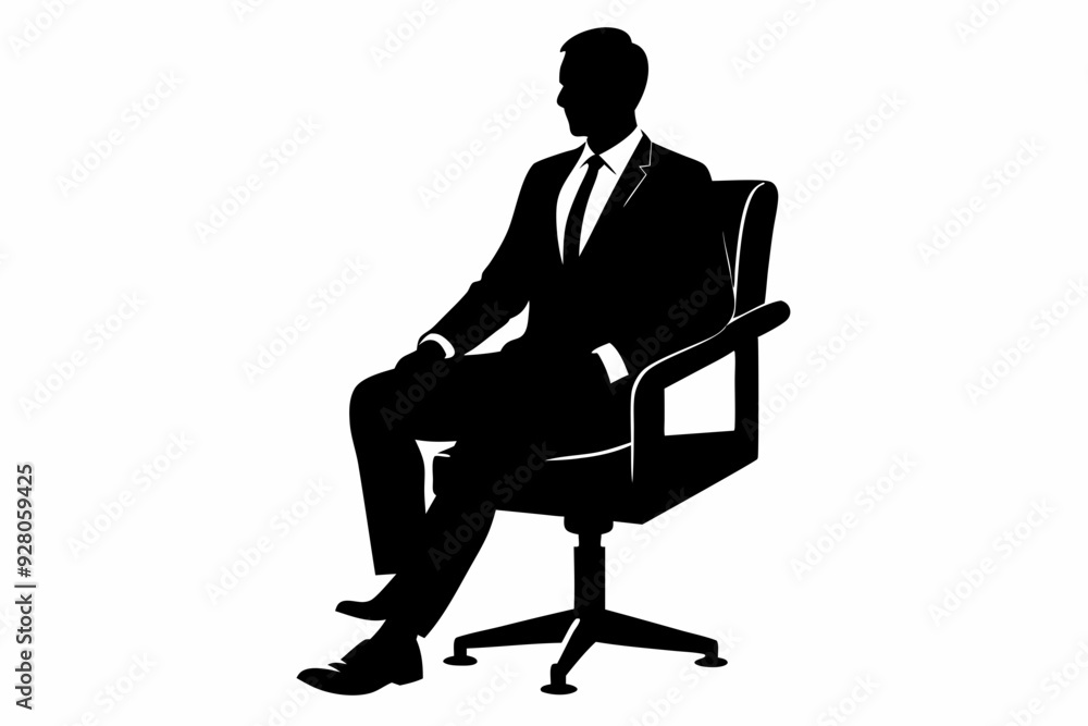 A Professional business man sitting on chair silhouette vector illustration
A Professional business man sitting on chair silhouette vector illustration