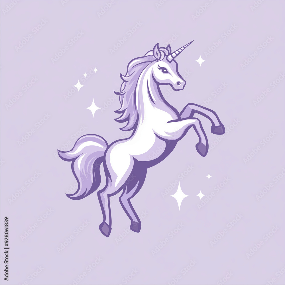 Fototapeta premium Mystical Unicorn Logo with Magical Lines in a Fantasy Vector Design