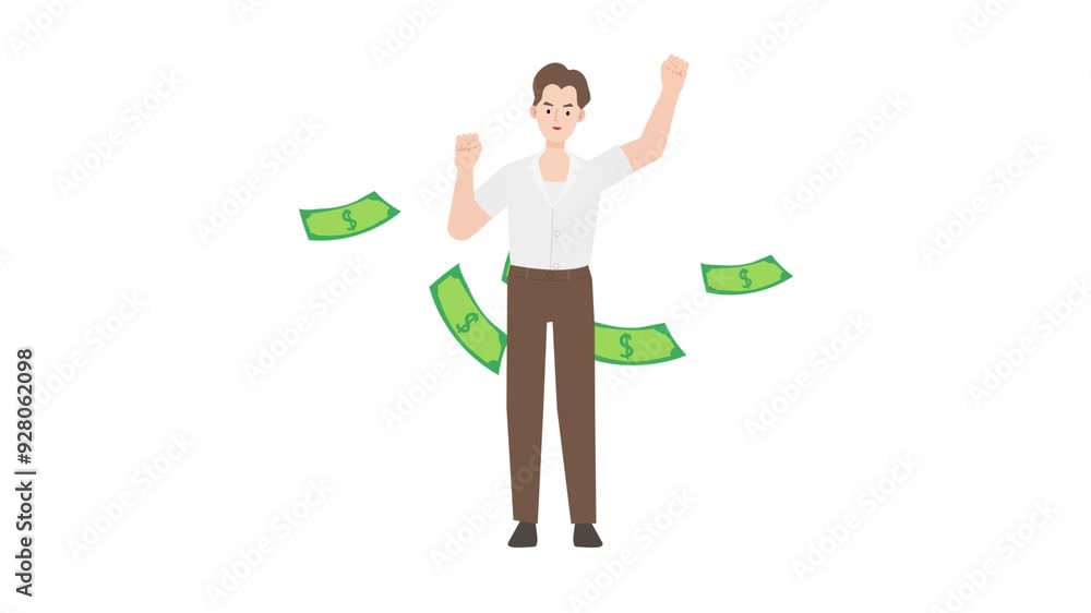 Man celebrate profit