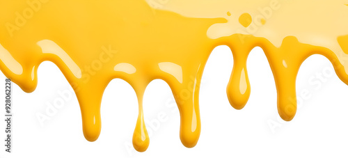Melted Cheese Dripping From Above Transparent Background Cutout