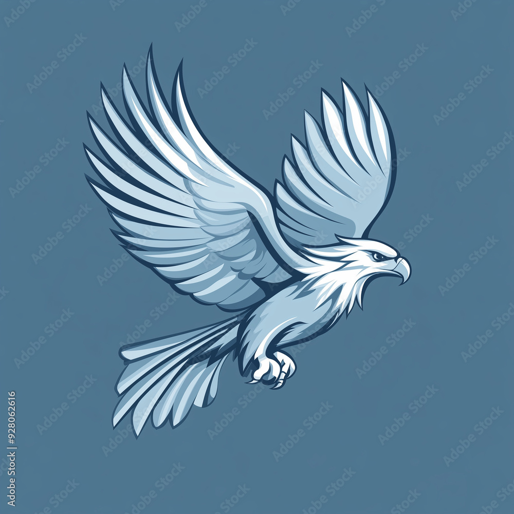 Fototapeta premium Dynamic Eagle Logo with Sharp Lines in a Majestic Vector Design