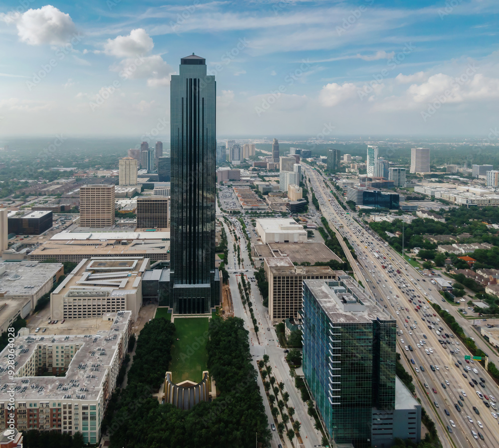 Fototapeta premium Cityscape buildings of Westside in Uptown Houston, Texas, United States of America.