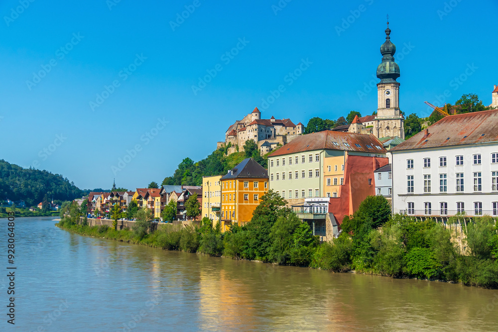 Burghausen downtown city skyline, cityscape of Germany Burghausen downtown city skyline, cityscape of Germany