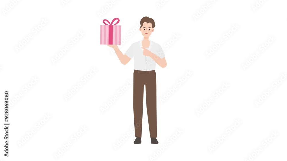 Man holding a gift box Man holding a gift box