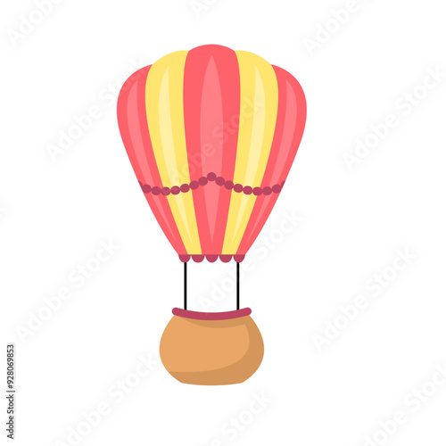 Hot Air Balloon Flat Illustration