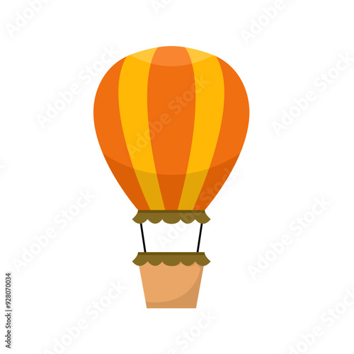 Hot Air Balloon Flat Illustration