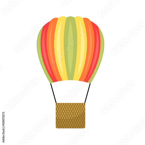 Hot Air Balloon Flat Illustration