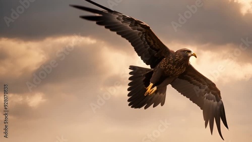 Wallpaper Mural Golden Eagle Flies in the Sky in Search of a Prey Close up 3D Rendering Animation 4K  Torontodigital.ca