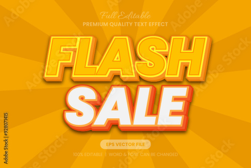Flash Sale editable text effect, font graphic style in bold 3D style suitable for marketing promotions