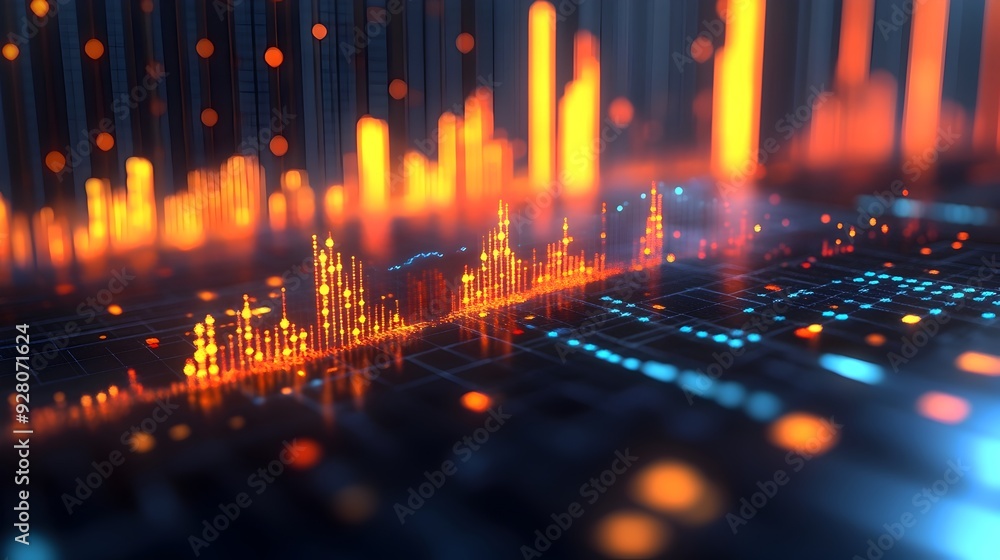 Fototapeta premium Analytical 3D Rendering Showcasing Decreasing Gross Profit Margin Trends Over Time