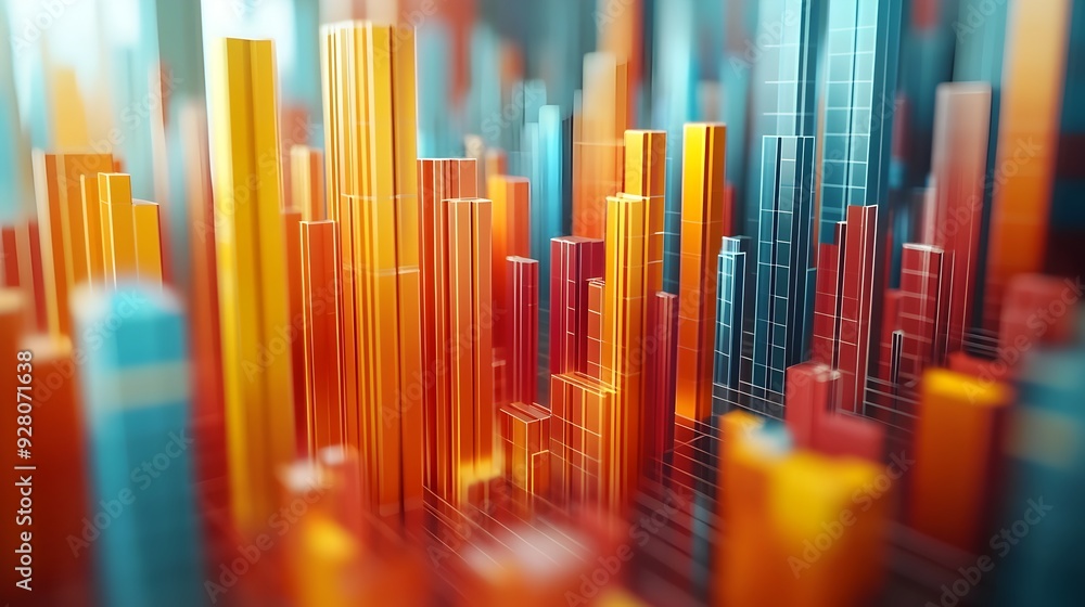 A 3D Rendered Financial Trends Chart Indicating Steady Growth in Company s Equity A 3D Rendered Financial Trends Chart Indicating Steady Growth in Company s Equity