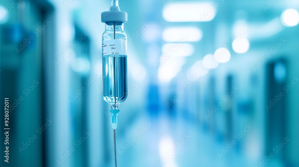 Intravenous Drip in a Hospital Corridor Intravenous Drip in a Hospital Corridor