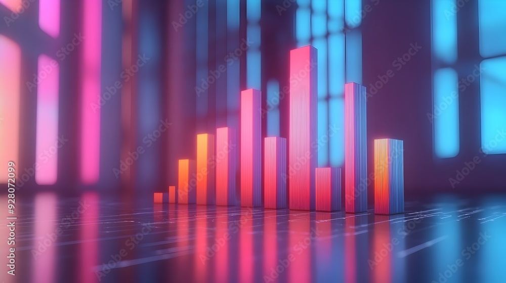 Rising Trend in Financial Net Profit Margins 3D Rendered Data Visualization Rising Trend in Financial Net Profit Margins 3D Rendered Data Visualization