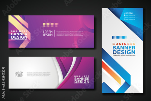 Set modern abstract banners for corporate concept, element design. Vector illustration