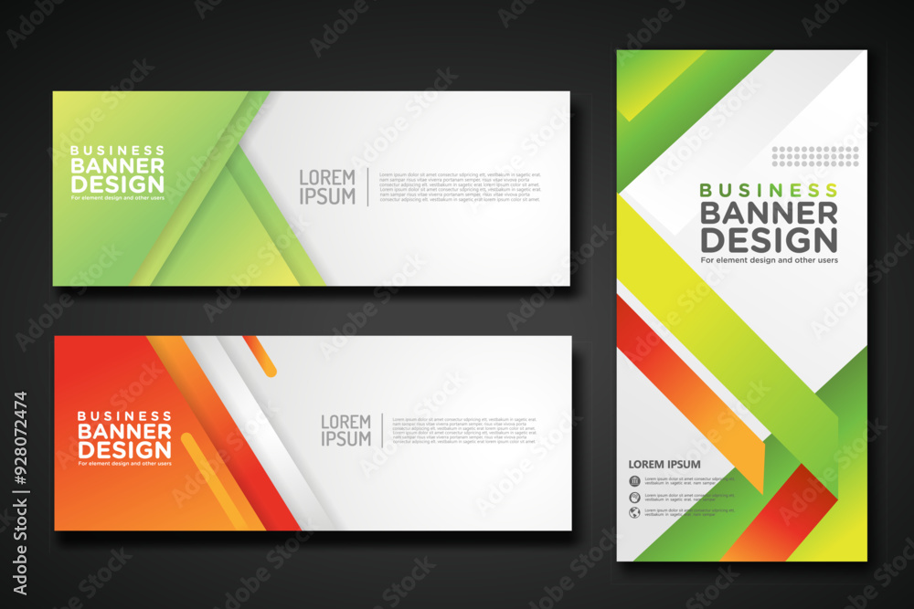 Naklejka premium Set modern abstract banners for corporate concept, element design. Vector illustration