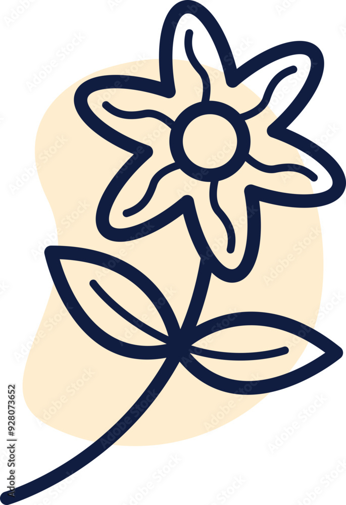 Flower Line Icon Pastel Color Element Flower Line Icon Pastel Color Element