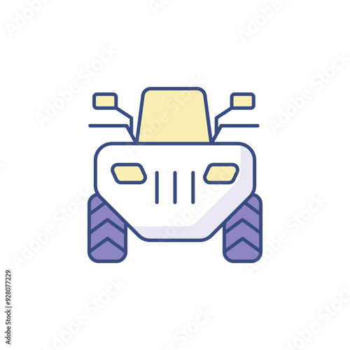 Quad Bike icon design with white background stock illustration