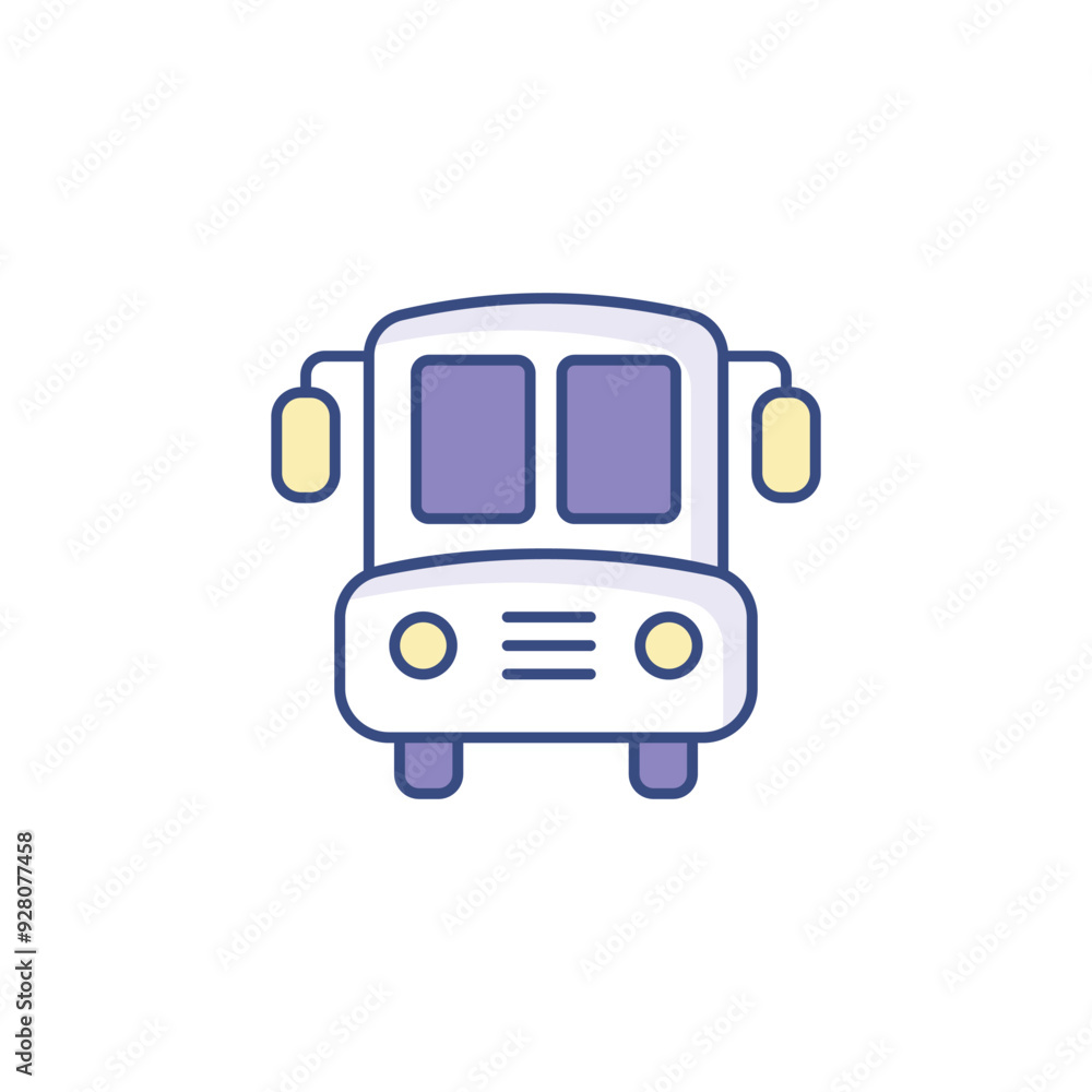 School Bus icon design with white background stock illustration School Bus icon design with white background stock illustration