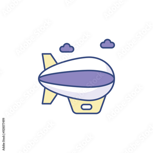 Air Blimp icon design with white background stock illustration