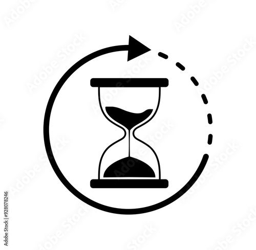 Hourglass icon. Sandglass timer isolated on white background. Clock Sign. Vector illustration