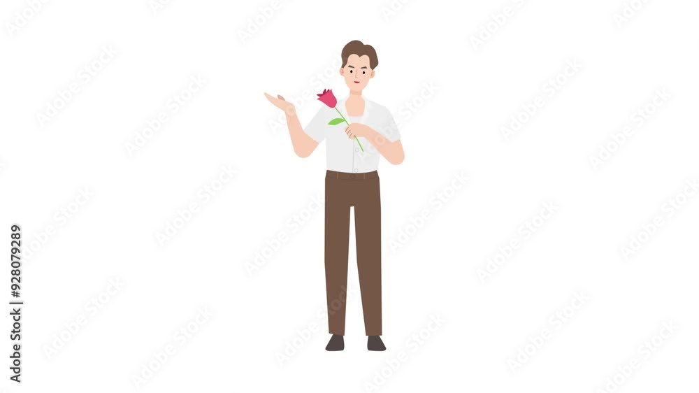 Man holding a flower Man holding a flower