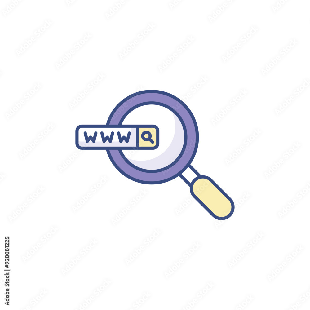 Domain Search icon design with white background stock illustration Domain Search icon design with white background stock illustration