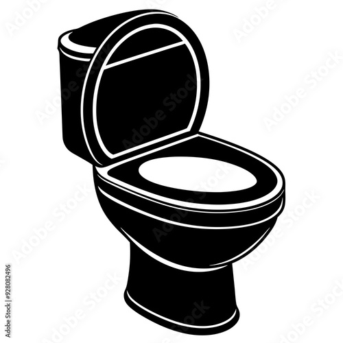 Toilet bowl isolated on white, Toilet bowl vector art, Toilet bowl silhouette, Toilet bowl icon, Toilet bowl line art,eps, black and white Toilet bowl
