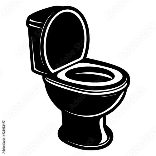 Toilet bowl isolated on white, Toilet bowl vector art, Toilet bowl silhouette, Toilet bowl icon, Toilet bowl line art,eps, black and white Toilet bowl
