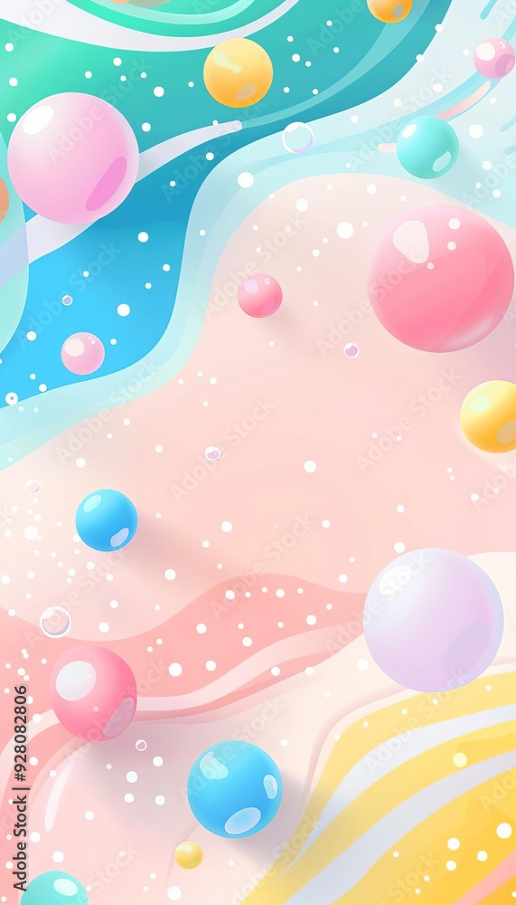 Bubble patterns, fluid motion, flat design illustration Bubble patterns, fluid motion, flat design illustration