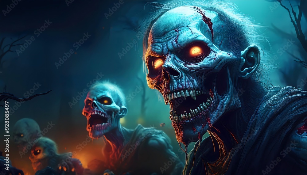 halloween background with zombies halloween background with zombies