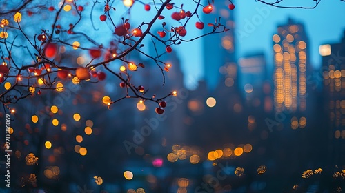 Nighttime Magic. Bokeh lights illuminating the beauty of Central Park