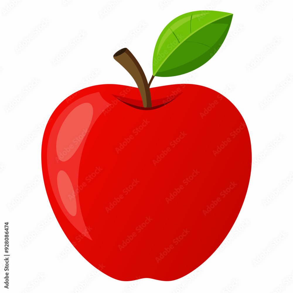 Red apple with leaves isolated on white, red apple vector illustration, fruti vector art, red apple silhouette, food icon, apples line art, eps Red apple with leaves isolated on white, red apple vector illustration, fruti vector art, red apple silhouette, food icon, apples line art, eps